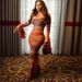 Women's Clothing Printed Trumpet Long Sleeved Round Neck Pleated Sexy Hip Dress_ecoleips.com