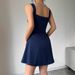 Women's Clothing New Sexy Fashion Waist Short Sleeveless Square Collar Dress_ecoleips.com