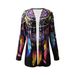 New Women's Retro Cardigan Mid-Length Feather Coat Style Outerwear_ecoleips.com