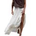 New Korean Style Solid Color Women's Midi Skirt Flowy Tiered Ruffle Skirt With A-Line Hem - Casual Elegant Spring Outfit_ecoleips.com