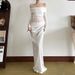 2025 Spring New Wo's Fashion European And American Style Elegant Sexy Off-Shoulder Mesh See-Through Long Dress For_ecoleips.com
