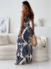Women Casual Shirt Dress V-Neck Irregular Print Slit Midi Dress Summer Fashion Elegant Beach Vacation Female Clothing_ecoleips.com