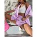 New Spring And Summer Casual Temperament Women's Striped Two-piece Short Sleeved Shirt Set_ecoleips.com