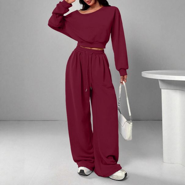 Women's Off-Shoulder Sweater Set - Long Sleeve Knit Top & Lounge Pants (S-XXL) | Casual Streetwear In 7 Colors_ecoleips.com
