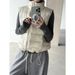 girl Girl Wang Qizhi 90% White Duck Stand Collar Drawstring Sleeveless For Women Winter Ribbed Down Jacket Vest WQ038_ecoleips.com