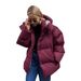 girl Girl 2025 Winter New European And American Style Loose Jacket For Women, Solid Color Hooded Cotton Coat_ecoleips.com