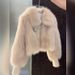 Furry Short Lapel Fur Thickened Fur Integrated Imitation Fox Hair Short Coat_ecoleips.com