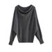 Women's Off-Shoulder Knit Sweater Loose Fit Solid Color Casual Pullover Autumn Winter Top European American Style_ecoleips.com