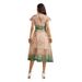 Women's Beach Resort Style Printed Dress French Shirt Collar with Belt Australian Niche Design Casual Maxi Dress_ecoleips.com