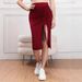 Aria Basics Aria Basics Cross-border European And American Spring/Summer New Fashionable Simple Sophisticated Asymmetrical High-Slit_ecoleips.com