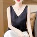 Summer New V-neck Satin Texture Jacquard Camisole Women, Suitable For Pairing Blazer, With A Beautiful Back Design, Thin_ecoleips.com