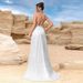 Women's Clothing White Sequined One Shoulder High Waist High Slit Wedding Bridesmaid Dress Evening Dress_ecoleips.com