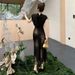 Light Mature Niche Design Set For Women In Summer, Wearing Chiffon Shirts And Black Gold Printed Skirt, With A_ecoleips.com