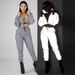 Women's Sexy Reflective Button Two Piece Set Autumn New Pant Sets_ecoleips.com