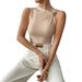 Slim Fit Sleeveless Vest for Women Elegant Trendy Versatile European American Style Summer Clothing_ecoleips.com