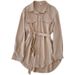 Women's Clothing Long Sleeved Shirt For Women, Slim And Elegant, Mid Length, New Style For Winter, Niche Design, Lace Up Top_ecoleips.com