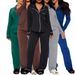 Women's Slim Fit Trouser Suit Solid Color Lapel Front Opening Single Breasted_ecoleips.com
