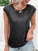 K New Loose Casual Fashion Party Round Neck Sleeveless Top Women's Sequin T-shirt. No Necklaces Or Other Accessories_ecoleips.com