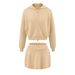 Women’s Hooded Cardigan & High-Waisted Skirt Set – Relaxed Fit Knit Sweater & A-Line Midi Skirt, Autumn Casual Outfit (Black, White, Khaki, Grey)_ecoleips.com
