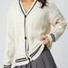 K Pure Color Long-sleeved Cardigan For Women,Temperament Commuting, European And American Bat Wing Knitting, Light Gray Single-row Button Sweater Coat_ecoleips.com