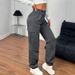 Women's Casual Loose Straight Leg Trousers Multi Pocket Functional Military Style Umbrella Pattern American New Autumn Summer_ecoleips.com