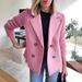 2025 Spring INS Women's Suit Collar Casual Top Woolen Coat Thick_ecoleips.com