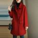Women's Plus Size Slim Fit Wool Coat Mid-Length Padded Collar Autumn/Winter Thickened Casual Fashion Coat_ecoleips.com