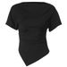 European And American Best-Selling Women's Clothing 2026 Spring New Fashion Slim-Fit Slimming Tops Solid Color_ecoleips.com