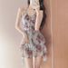 Elegant Floral One-Piece Swimsuit – Modest Halter Neck Swimsuit With Skirted Design (S/M/L/XL/OS)_ecoleips.com
