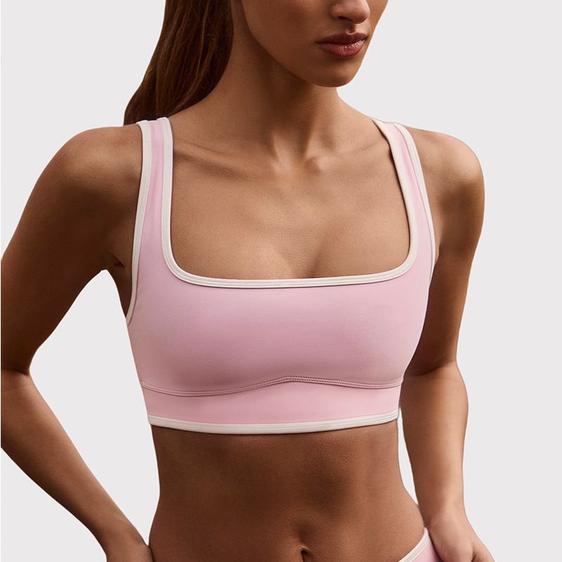 Women's Fitness High Elastic Brushed Sports Bra Skirt Set Halter Neck Shockproof Padded Tennis Yoga Outfit_ecoleips.com