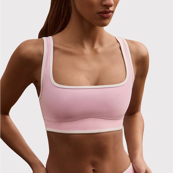 Women's Fitness High Elastic Brushed Sports Bra Skirt Set Halter Neck Shockproof Padded Tennis Yoga Outfit_ecoleips.com