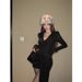 American Style Spicy Girl Elegant Slim V-Neck Long Sleeve One-Piece T-Shirt Women Winter Tie-Up Bodycon Skirt Two-Piece_ecoleips.com