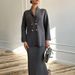 Elegant Solid Color Button-Up Cardigan & Skirt Set For Women - Office Chic Long Sleeve Knitwear Outfit_ecoleips.com