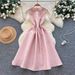 Women's Clothing Elegant Sleeveless A-Line Dress – Crystal Neckline & Flared Hem (S-XXL)_ecoleips.com
