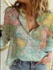 Verve 2025 New Map Design Printed Long Sleeve Women's Shirt_ecoleips.com