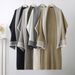 Early Autumn Women's Knit Set ElegantCape Poncho Solid Dress Viscose Blend Office Wear Lightweight Layered Outfit (Beige/Black/Khaki/Camel One Size)_ecoleips.com