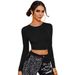 Voya Women's Minimalist And Sexy T-shirt For Spring And Summer, Featuring A Backless Design And A Short, Slim Fit Top_ecoleips.com