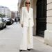 White Belted Suit Trousers Set Two Piece Celebrity Style_ecoleips.com