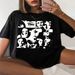 Beside a beautiful simple face Printing tees Cotton Women T-Shirts Casual Soft Short Sleeve Topsss Loose Comfortable Street._ecoleips.com