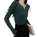 girl Autumn Winter 2025 New Slim Fit French Style Inner Wear Elegant Knitted Base Shirt Women Long Sleeve Pullover Sweater_ecoleips.com