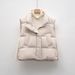 Pinghu Chixin Simple Casual Stand Collar Puffer Down Women New Autumn Winter Short Loose Vest_ecoleips.com