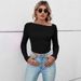 Voya Women's 2026 Spring/Summer New Half Open Collar Style Commuting Slim Fit Ultra Short Solid Color Women's T-shirt Top_ecoleips.com
