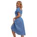 Voya Women's Elegant European And American Floral Dress, Sweet And Age Reducing Square Neck Long Skirt With A Slit In Summer_ecoleips.com