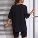 Women's Casual Loose T-Shirt round Neck Short Sleeve Smiley Face Black White Checkered Print Simple Sports Top European American Style_ecoleips.com