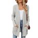 Aria Basics Aria Basics European And American Cross-Border Trade 2024 Autumn/Winter New Solid Color Fleece Pocket Long Sleeve Cardigan_ecoleips.com