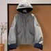 girl Euroean Fashion Color-Block Hooded Short Cotton Jacket For Women 2025 Autumn Winter New Korean Style Loose Versatile_ecoleips.com