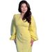 Women's Summer Long Sleeve Dress – Comfortable Vintage A-Line Cotton Blend Maxi Dress With V-Neck & Puff Sleeves_ecoleips.com
