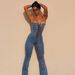 Women's Clothing Crotch Tight Jumpsuit Spring And Autumn Sexy Backless Top Jumpsuit Denim Flared Pants_ecoleips.com