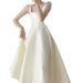 Spring New French-style Light Wedding Dress, Mid-length, Simple Ultra-fairy Satin, Suitable Daily Outings, Travel_ecoleips.com