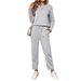 Aria Basics Cross-border Women's Clothing European American Round-neck Long-sleeve Top Pants Set For Women, Autumn And Winter_ecoleips.com